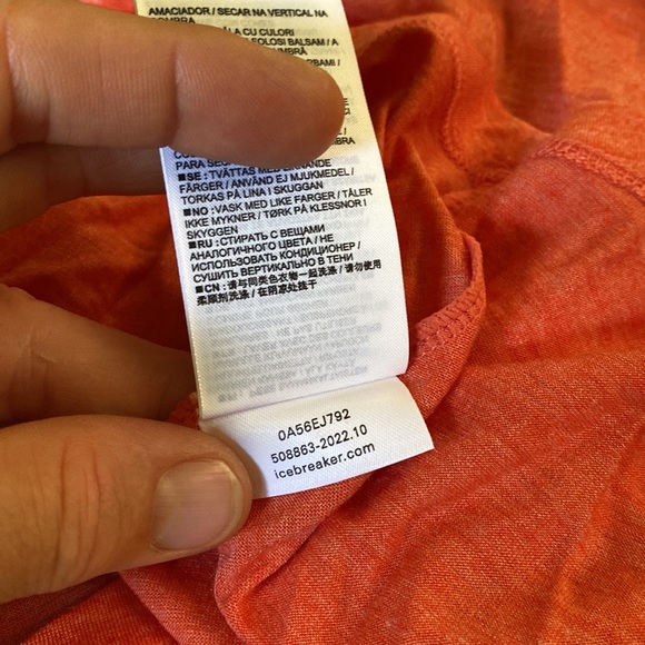Icebreaker sphere II LS TEE Vibrant earth coral cool-lite wool Tencel NEW W M - Picture 5 of 8